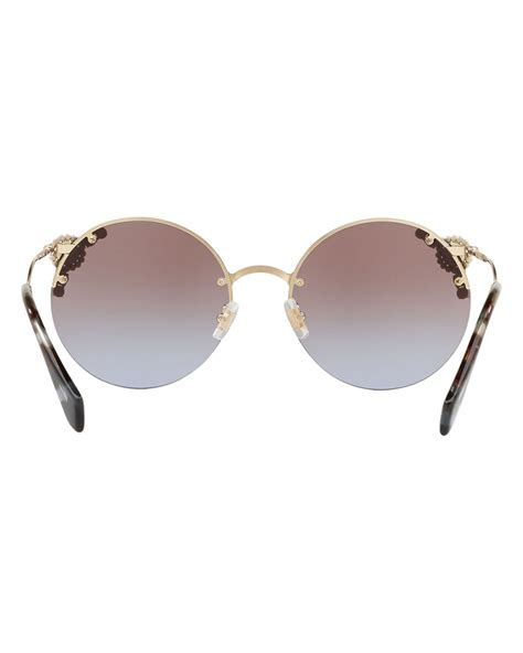 miu miu damen-sonnenbrille mu52ts wo42h2|Miu Miu MU52TS WO42H2 Sunglasses in Gold.